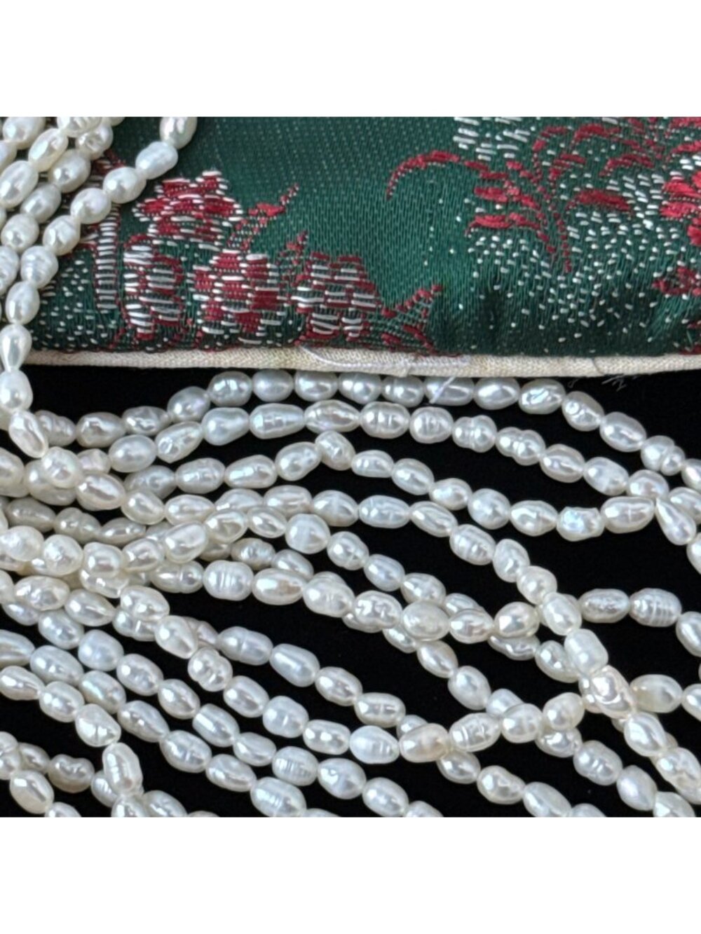 NOS 18" / 8" Estate Vintage Multi-Strand Freshwater Pearl Waterfall Necklace & B